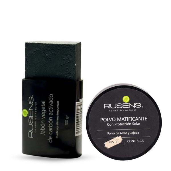 Duo Polvo matificante y Carbón activado (Piel Grasa)