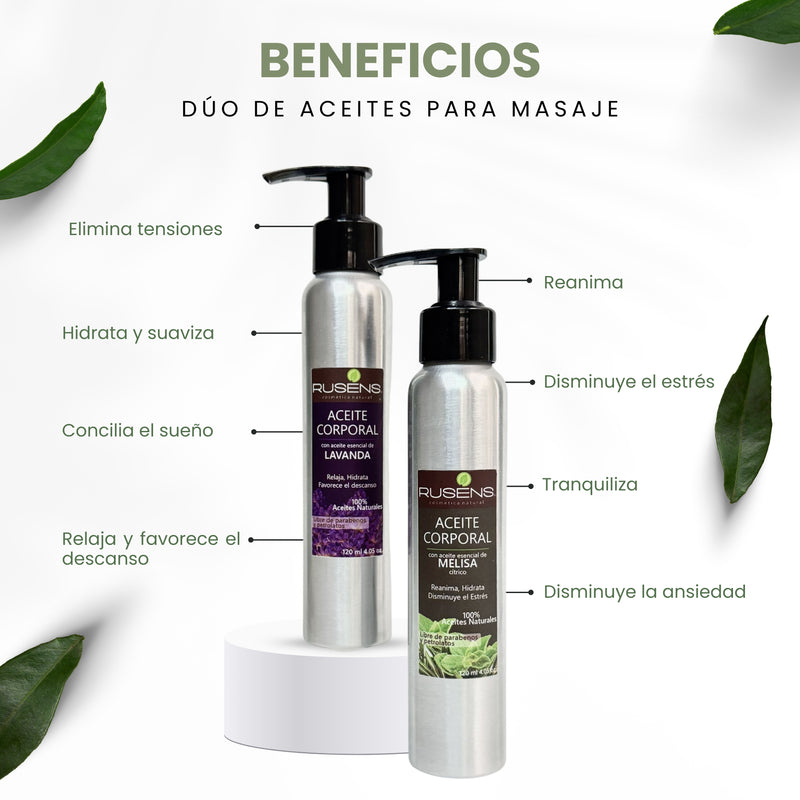 Kit de Aceites para Masaje Lavanda y Melisa