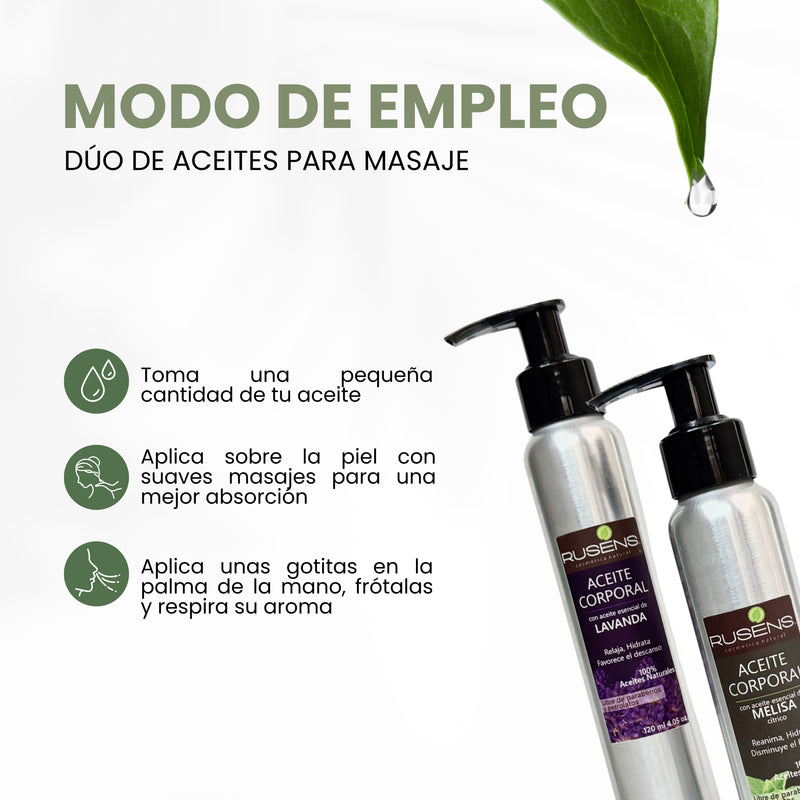 Kit de Aceites para Masaje Lavanda y Melisa