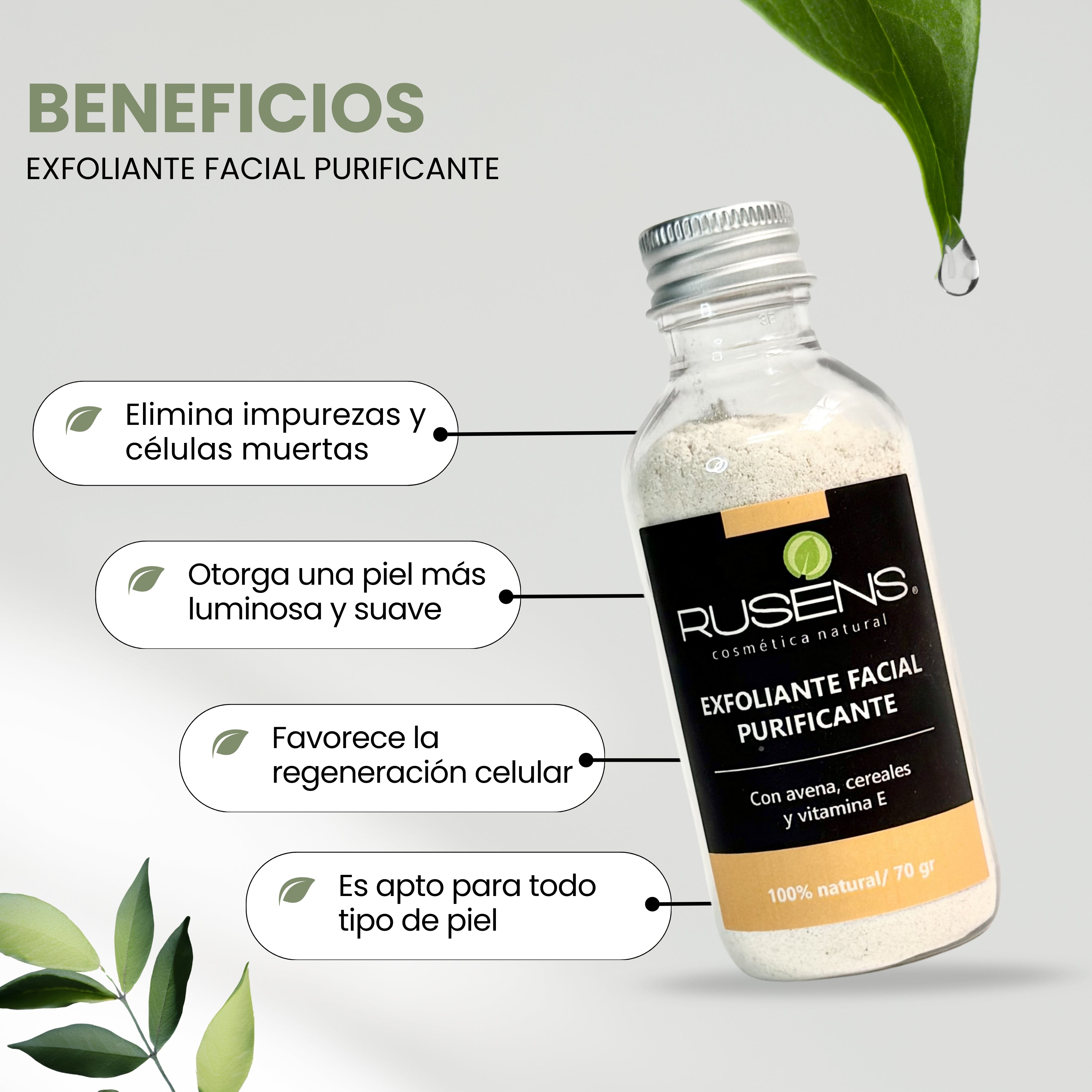 Exfoliante Facial PURIFICANTE con Cereales y Vitamina E - 70g
