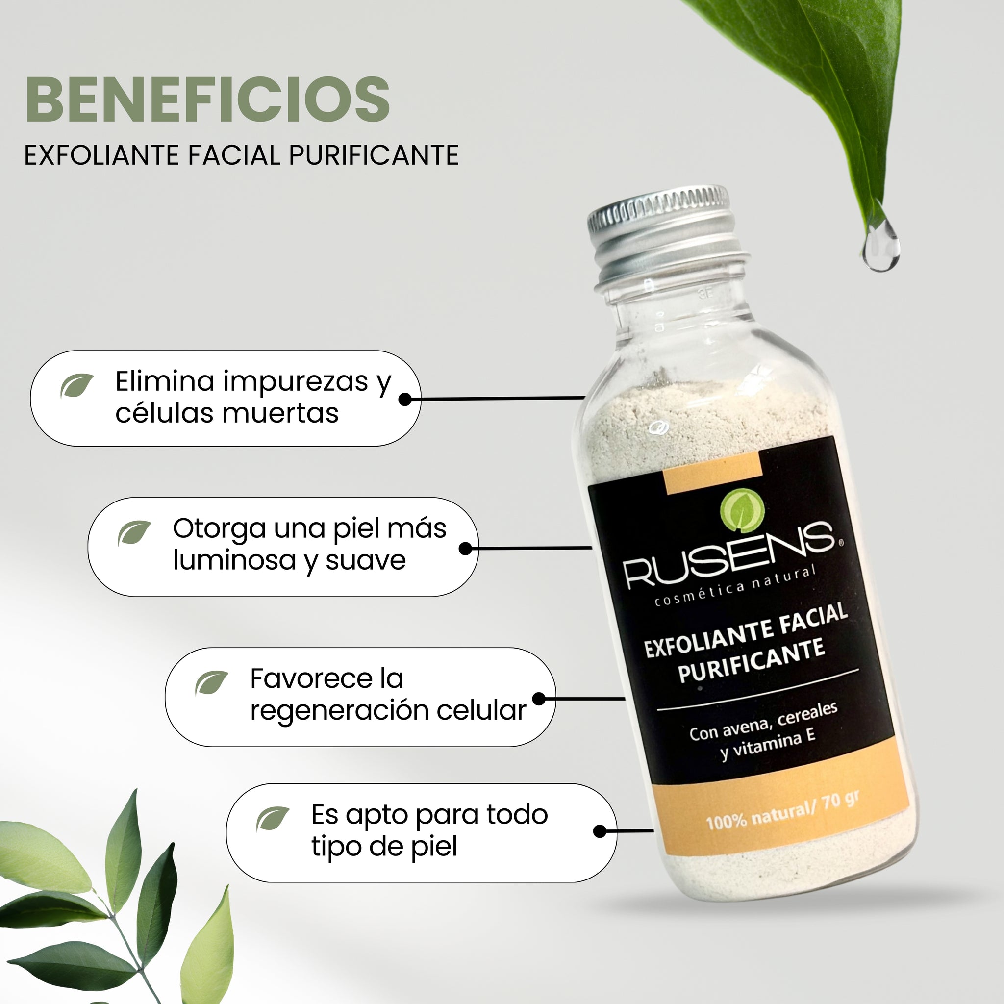Exfoliante Facial PURIFICANTE con Cereales y Vitamina E - 70g