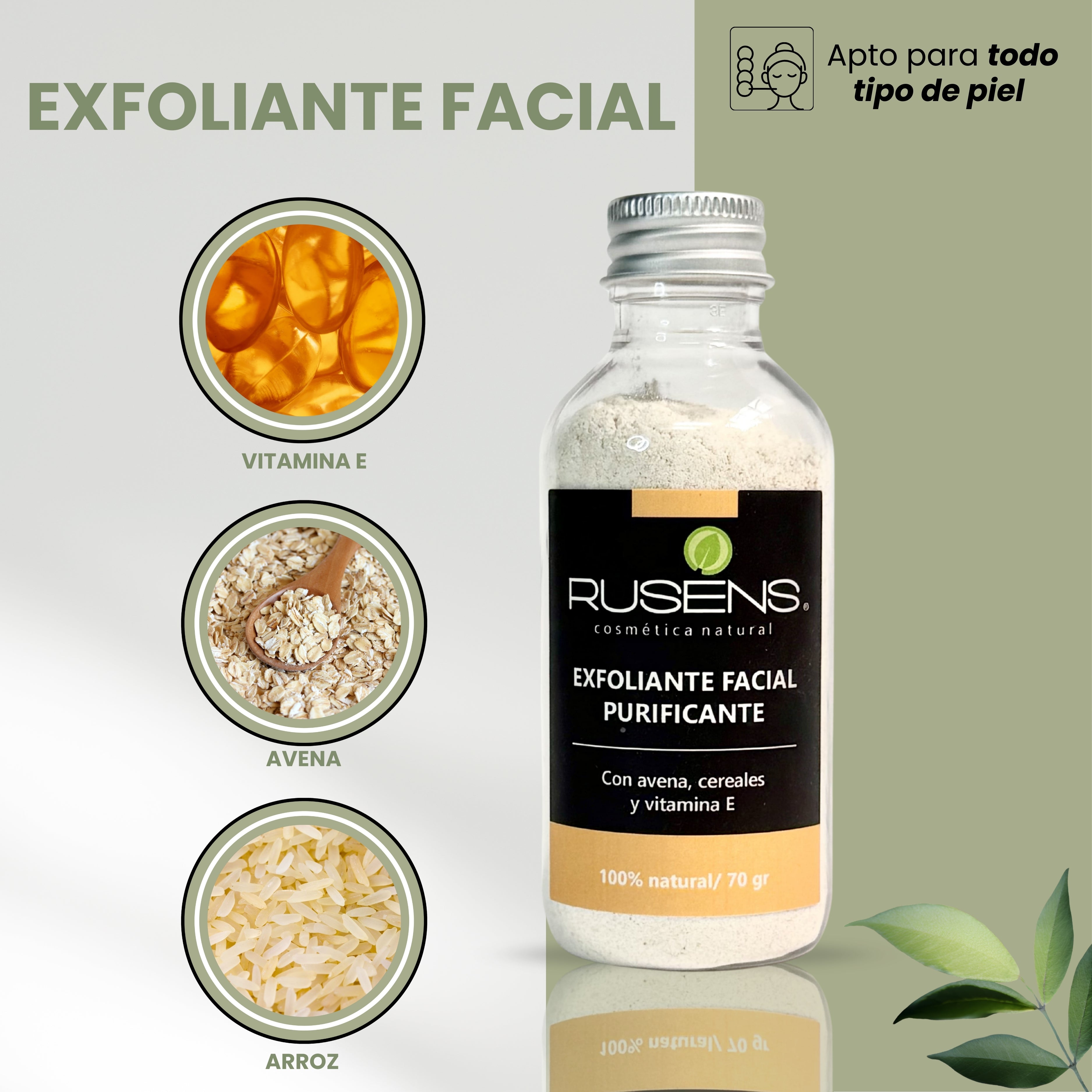 Exfoliante Facial PURIFICANTE con Cereales y Vitamina E - 70g
