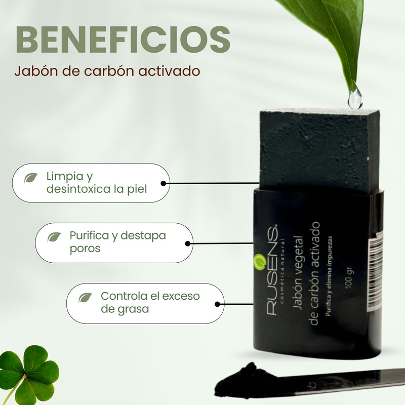 Jabón Vegetal de Carbón Activado - 100g