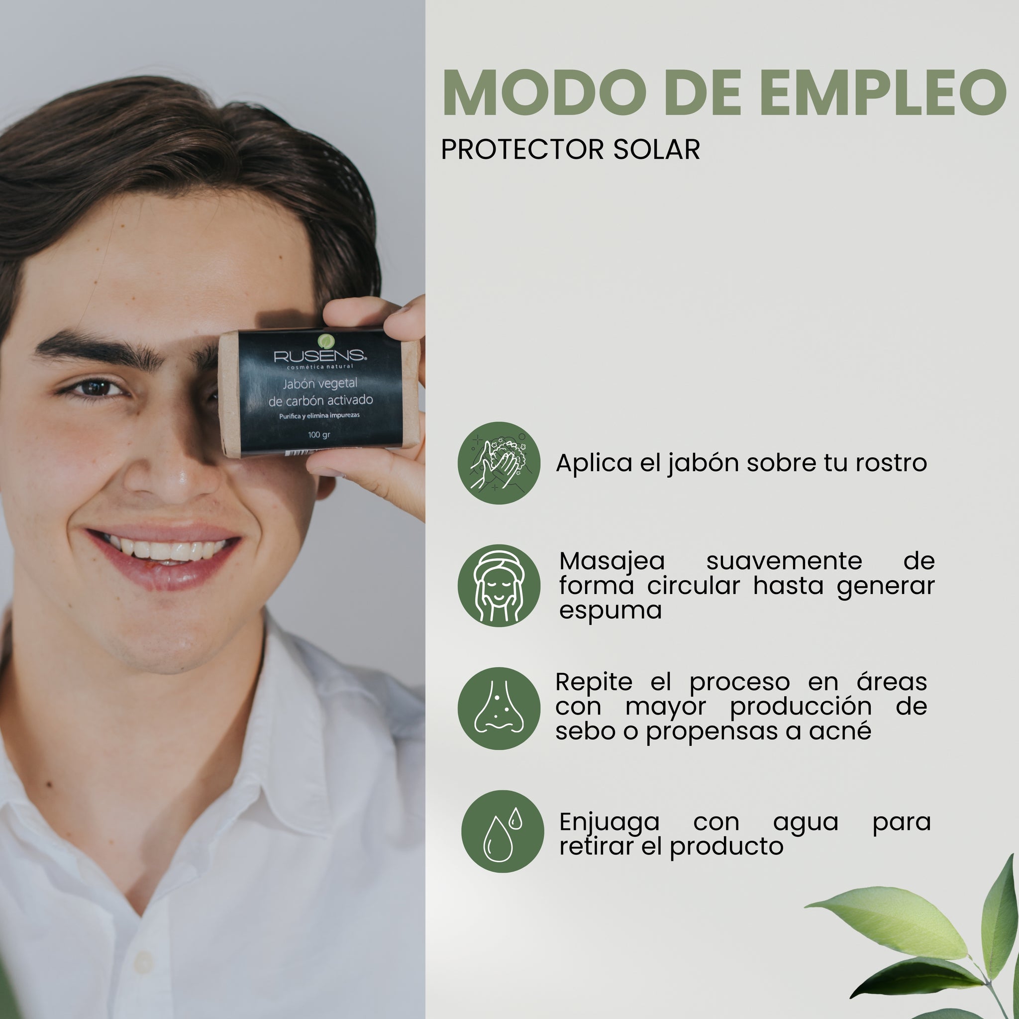 Jabón Vegetal de Carbón Activado - 100g