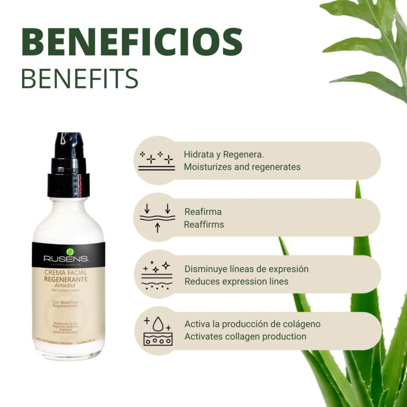 Crema Facial REGENERANTE, +25 años piel normal a mixta - 60ml