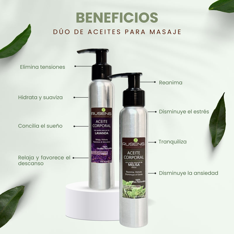 Kit de Aceites para Masaje Lavanda y Melisa